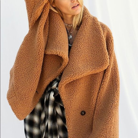 Free People Izzy Wrap Teddy Jacket - Picture 6 of 7